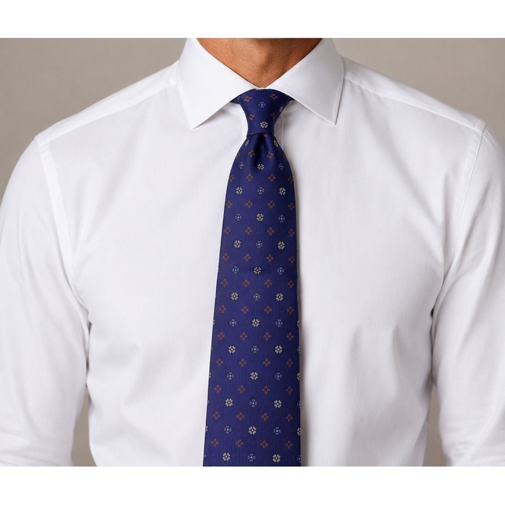 E. Marinella Patterned Purple Tie Handcrafted in Italy